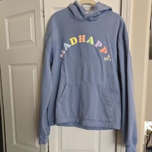 Madhappy Blue Hoodie with Multicolor Logo